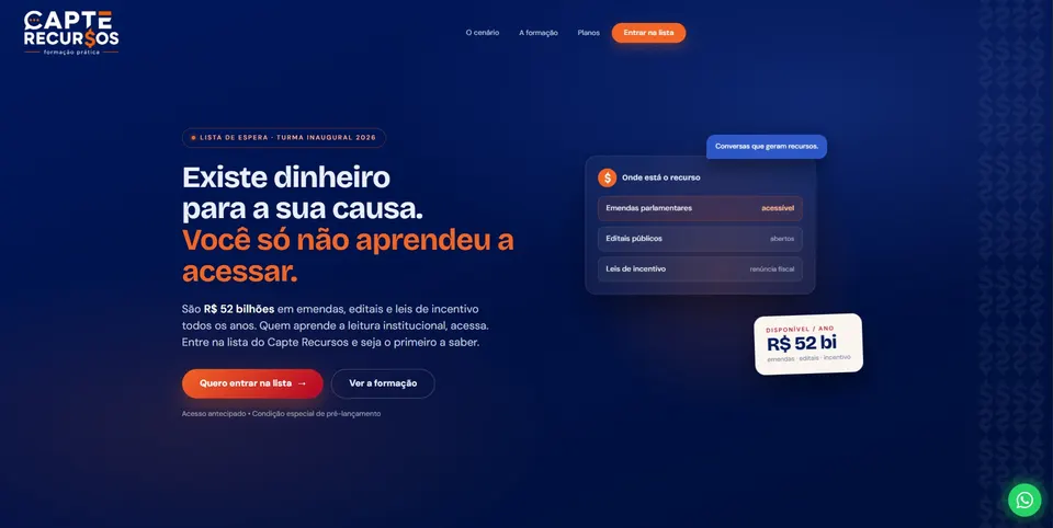 Capte Recursos — formação sobre captação de recursos pro 3º setor